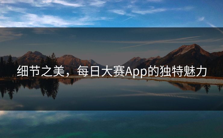 细节之美，每日大赛App的独特魅力