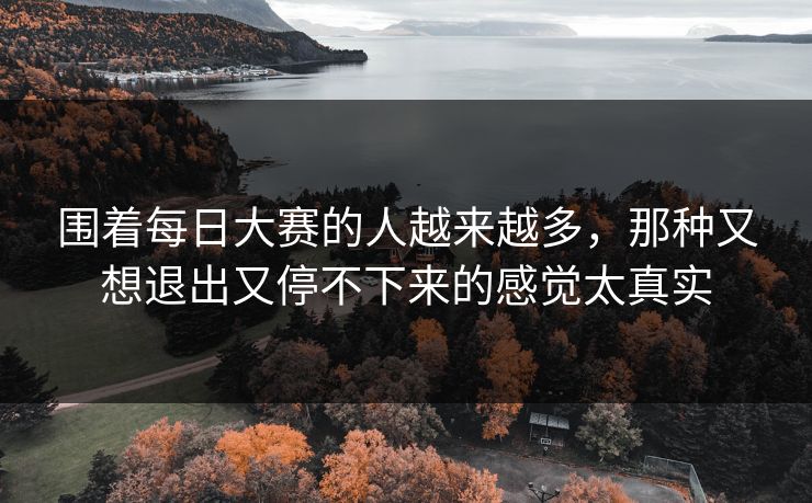 围着每日大赛的人越来越多，那种又想退出又停不下来的感觉太真实